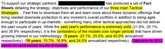 Prior Performance - Highlighted