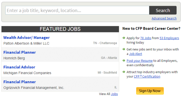 CFP Board Job Seekers Section