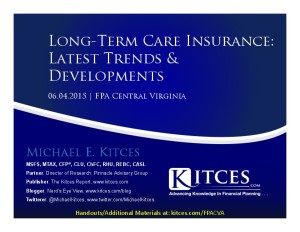 Long-Term Care Insurance Trends & Developments - FPA Central Virginia - Jun 4 2015 - Handouts