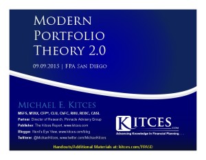 Modern Portfolio Theory 2.0 - FPA San Diego - Sep 9 2015 - Handouts