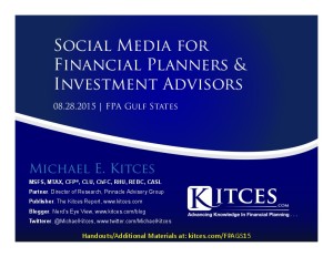 Social Media For Financial Advisors - FPA Gulf States - Aug 28 2015 - Handouts