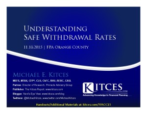 Understanding Safe Withdrawal Rates FPA Orange County Nov 18 2015 Cover Page pdf image