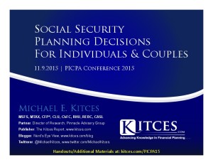 Social Security Planning Decisions - PICPA - Nov 9 2015 - Handouts