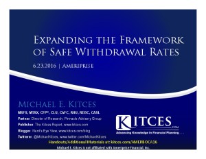 Expanding the Framework of Safe Withdrawal Rates Amerprise Jun 23 2016 Cover Page pdf image