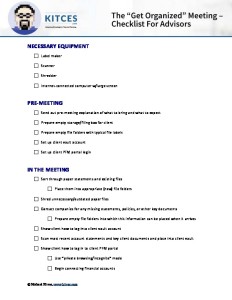 The “Get Organized” Meeting Template – Checklist For Advisors