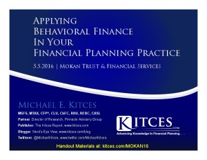 Applying Behavioral Finance In Your Financial Planning Practice Mokan Trust May 5 2016 Cover Page pdf image