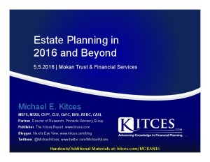 Estate Planning in 2016 and Beyond Mokan Trust May 5 2016 Cover Page pdf image