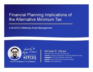 Financial Planning Implications of the AMT Wetherby Apr 28 2016 Cover Page pdf image