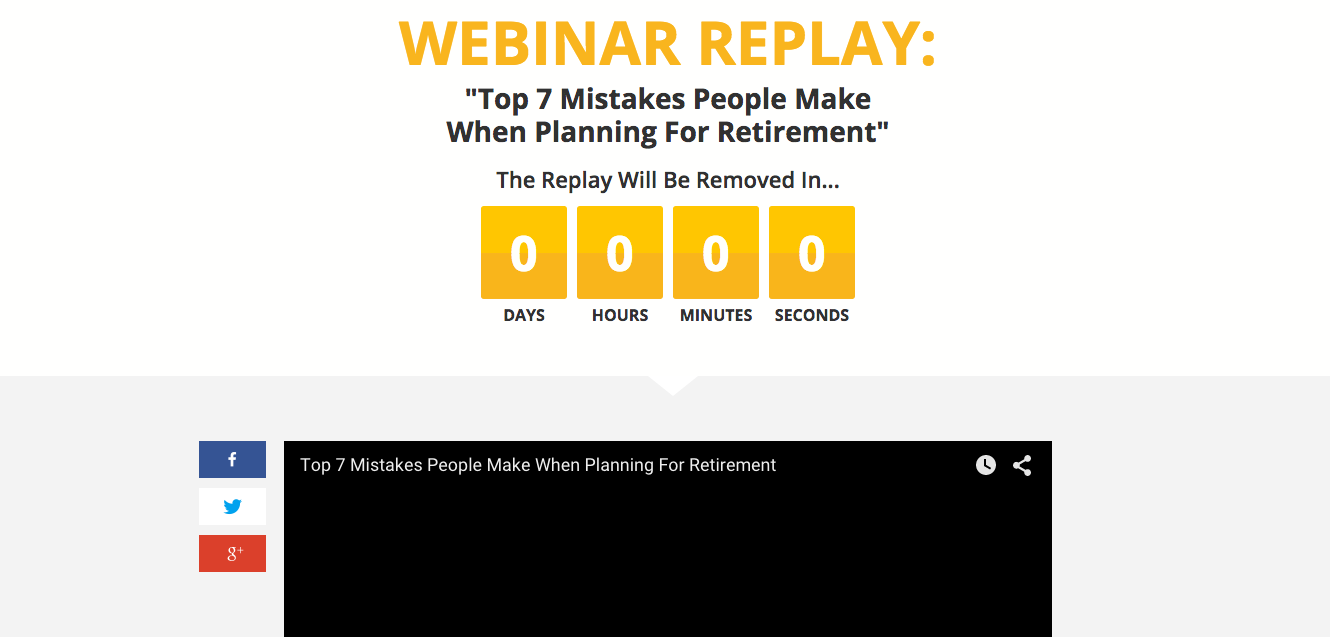 Jeff Rose Sample Webinar Replay Landing Page