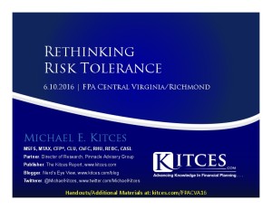 Rethinking Risk Tolerance FPA Central VA Richmond Jun 10 2016 Cover Page pdf image