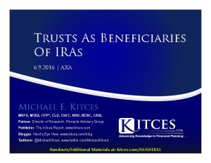 Trusts as Beneficiaries Of IRAs AXA Jun 9 2016 Cover Page pdf image