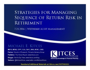 Strategies for Managing Sequence of Return Risk in Retirement It Wetherby Jul 21 2016 Cover Page pdf image