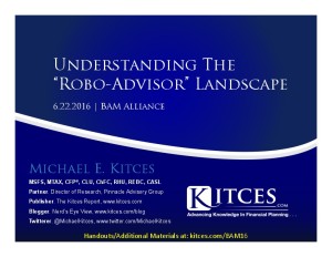 Understanding The Robo Advisor Landscape BAM Alliance Jun 22 2016 Cover Page pdf image