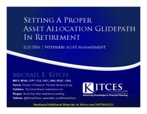 Setting A Proper Asset Allocation Glidepath In Retirement Wetherby Aug 25 2016 Cover Page pdf image