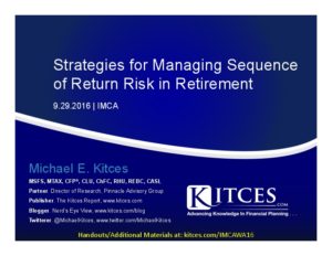 Strategies for Managing Sequence of Return Risk in Retirement It IMCA Sep 29 2016 Cover Page pdf image