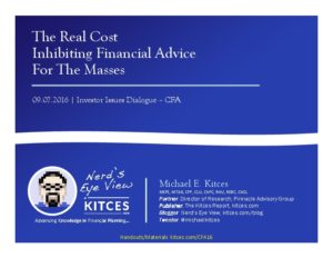 Expanding Access To Financial Advice Consumer Federation Investor Issues Sep 7 2016 Cover Page 1 pdf image