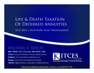 Life Death Taxation Of Deferred Annuities Wetherby Oct 27 2016 Cover Page pdf image
