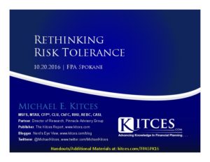 Rethinking Risk Tolerance FPA Spokane Oct 20 2016 Cover Page pdf image
