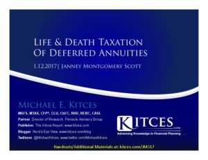Life Death Taxation Of Deferred Annuities Janney Jan 12 2017 Cover Page pdf image