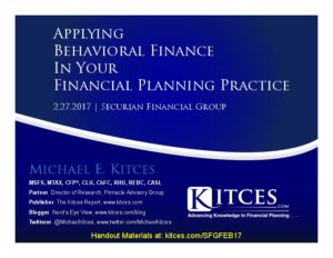 Applying Behavioral Finance In Your Financial Planning Practice Securian Feb 27 2017 Cover Page pdf image