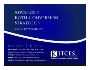 Advanced Roth Conversion Strategies FPA Minnesota Mar 21 2017 Cover Page pdf image