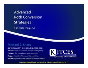 Advanced Roth Conversion Strategies FPA NorCal May 30 2017 Cover Page pdf image
