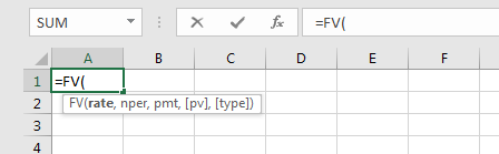 Excel FV Function