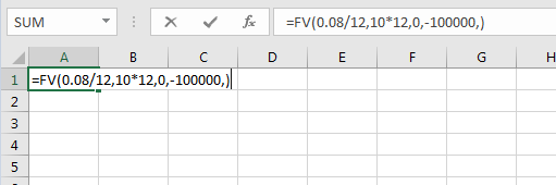 Excel FV Proper Rate Term