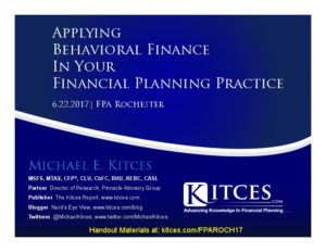 Applying Behavioral Finance In Your Financial Planning Practice FPA Rochester Jun 22 2017 Cover Page pdf image