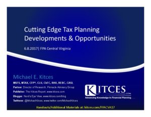 Cutting Edge Tax Planning Developments Opportunities FPA Central VA Jun 8 2017 Cover Page pdf image