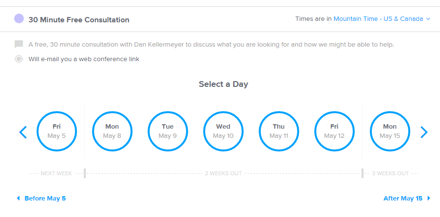 Calendly Schedule Page