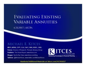 Evaluating Existing Variable Annuities AICPA Jun 28 2017 Cover Page pdf image
