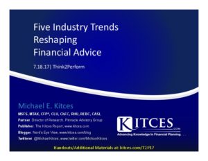 Five Industry Trends Reshaping Financial Advice Think2Perform Jul 18 2017 Cover Page pdf image