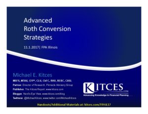 Advanced Roth Conversion Strategies FPA Illinois Nov 1 2017 Cover Page pdf image