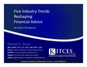 Five Industry Trends Reshaping Financial Advice FPA National Oct 4 2017 Cover Page pdf image