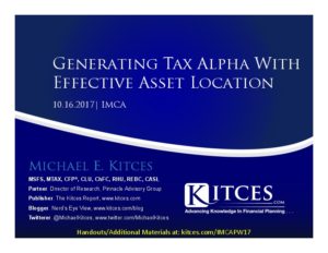 Generating Tax Alpha With Effective Asset Location IMCA Oct 16 2017 Cover Page pdf image