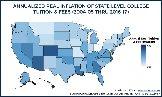 State Level Changes In Published Tuition And Fees From 2004-2005 to 2016-2017