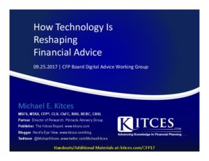 How Technology Is Reshaping Financial Advice CFP Board DAWG Sep 25 2017 Cover Page pdf image