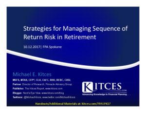 Strategies for Managing Sequence of Return Risk in Retirement It FPA Spokane Oct 12 2017 Cover Page pdf image