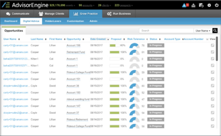 AdvisorEngine Dashboard