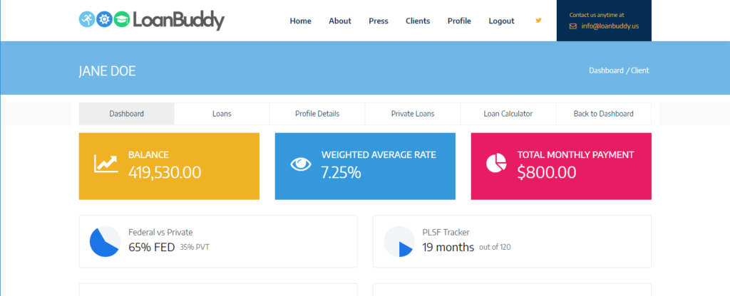 Loan Buddy Student Loan Progress