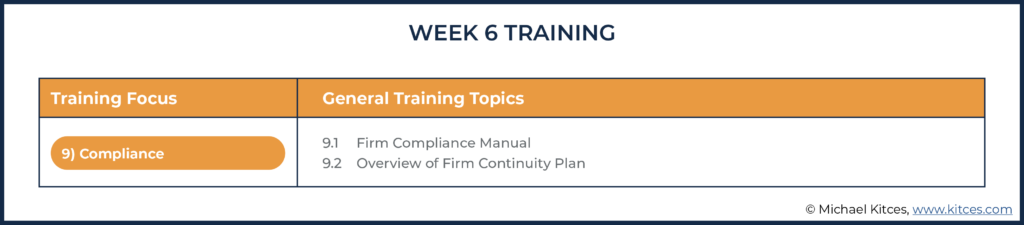 Image of week six training topics