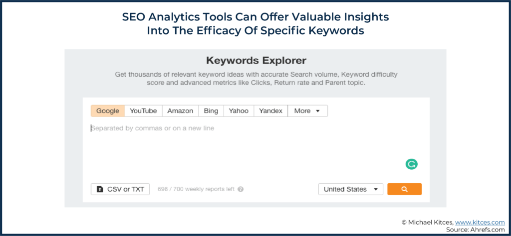 Advisor Website SEO Analytics Tools