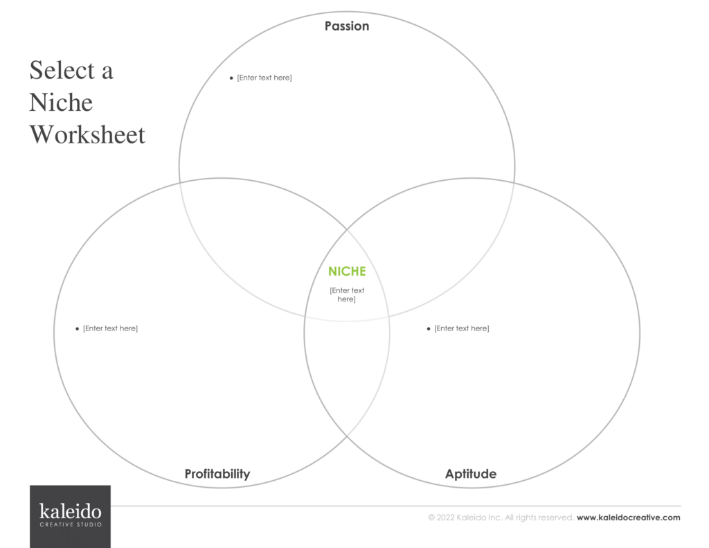 Kristen Luke Select a Niche Worksheet