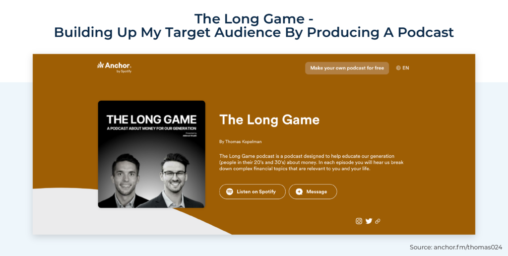 The Long Game Building Up My Target Audience By Producing A Podcast