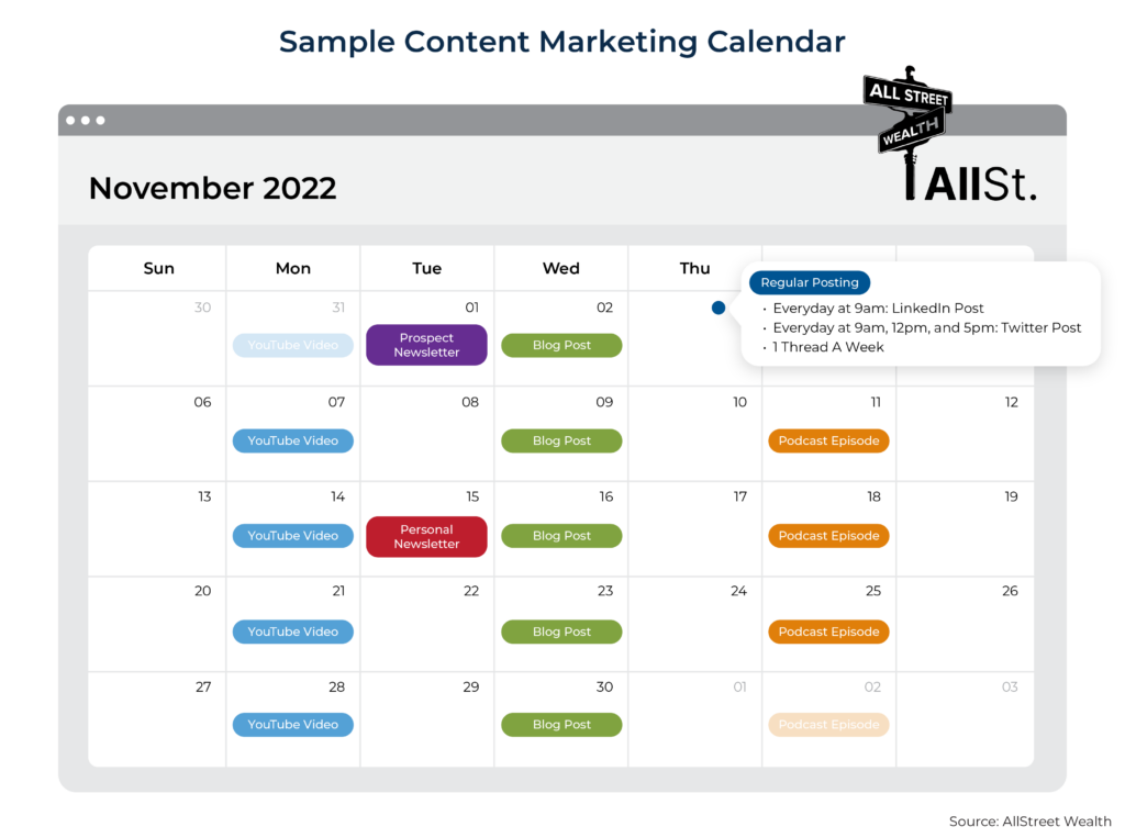 Sample Content Marketing Calendar