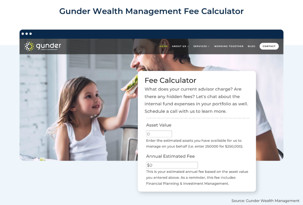 Gunder Wealth Management Fee Calculator