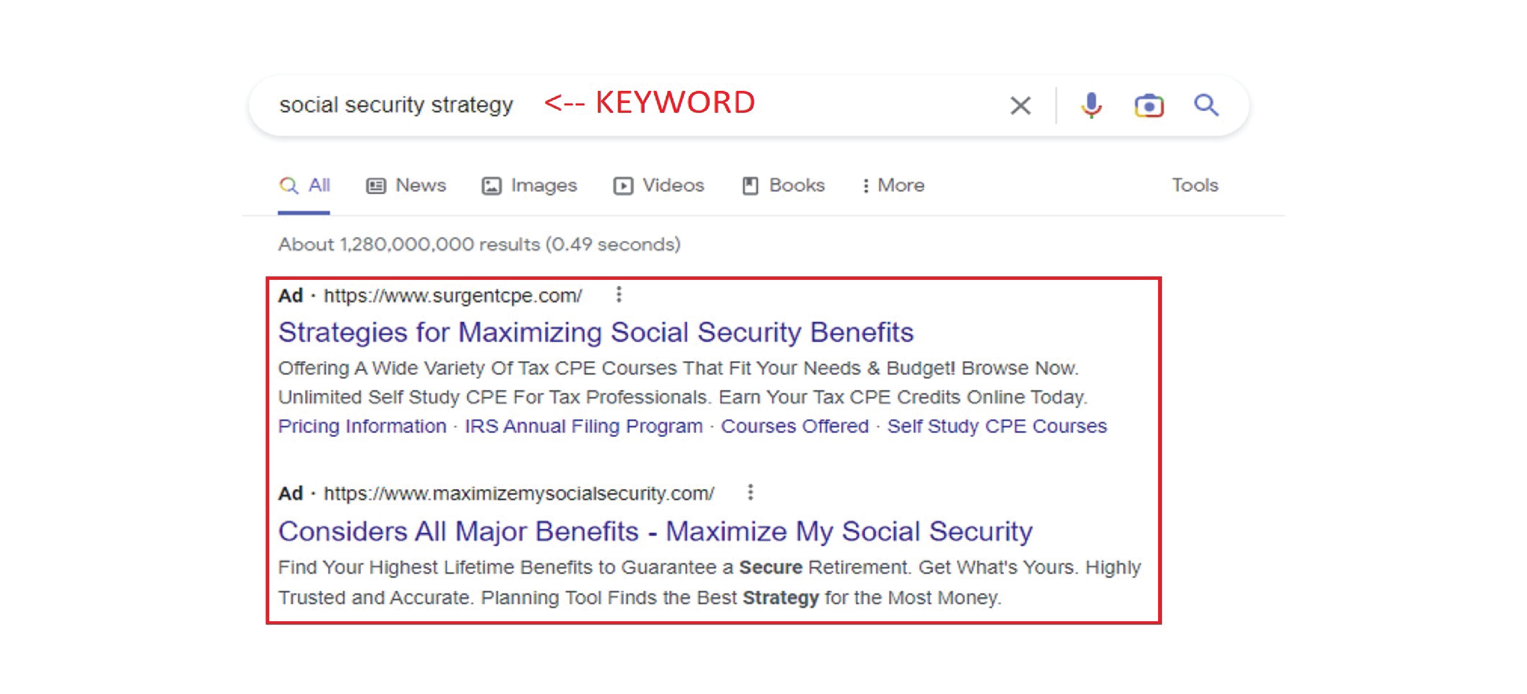 Google Search Social Security Strategy Keyword