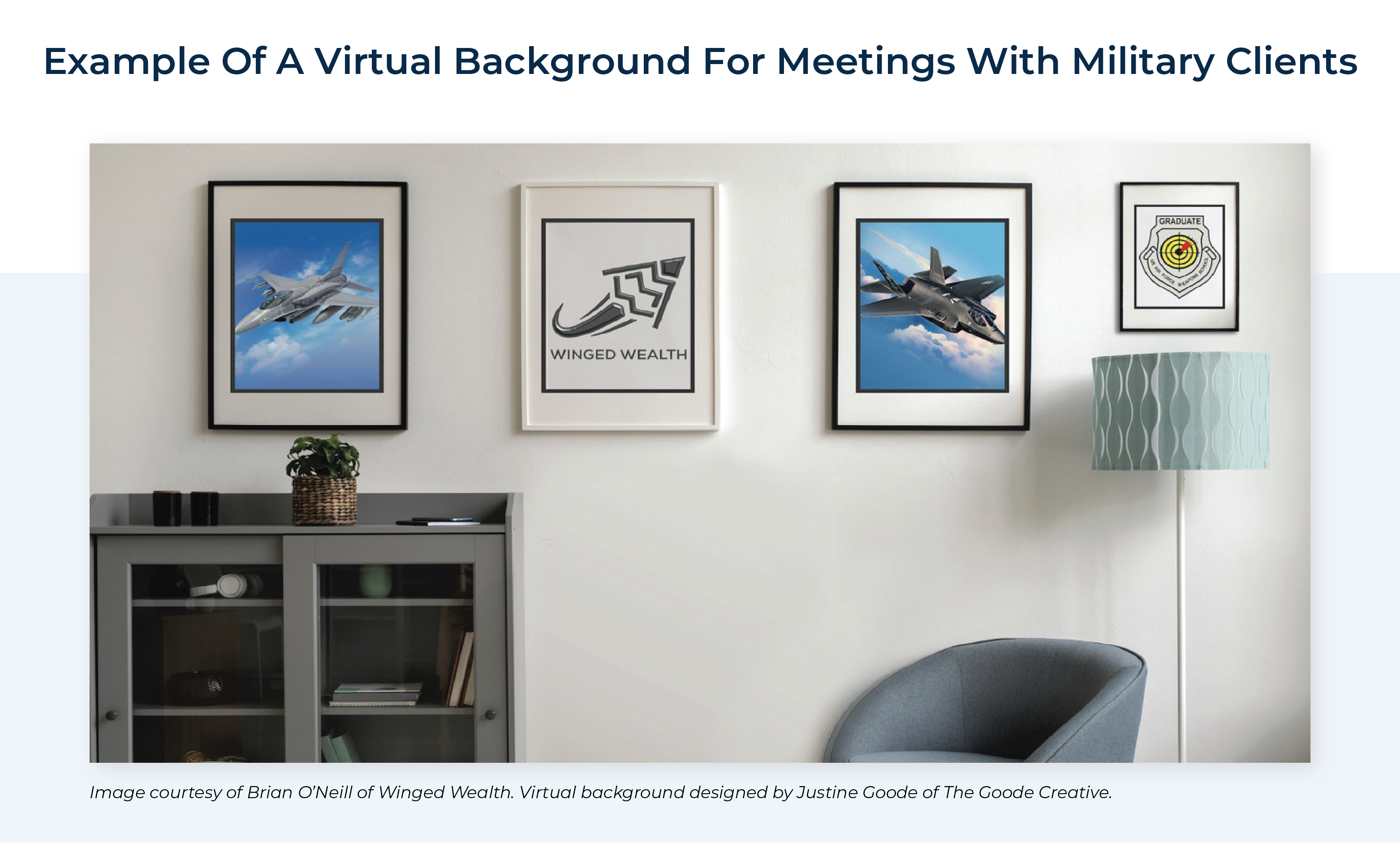 Example Of A Virtual Background For Meetings With Military Clients