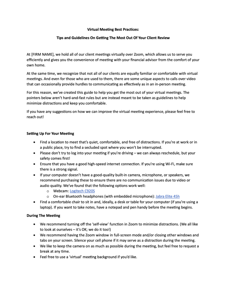 Optimizing Virtual Client Meetings To Make Them More 'Real'